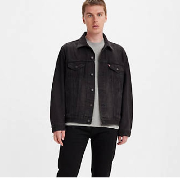 Levi Strauss Men's Black Denim Trucker Jacket Size XXL